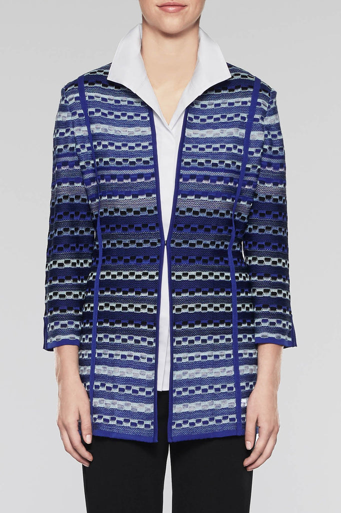 Mosaic Longline Jacket Color Deep Pond Blue/Shrub/Black/Ivory