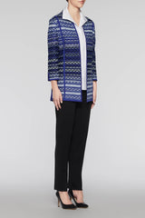 Mosaic Longline Jacket Color Deep Pond Blue/Shrub/Black/Ivory