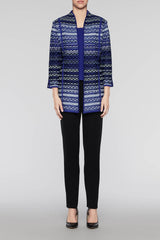 Mosaic Longline Jacket Color Deep Pond Blue/Shrub/Black/Ivory