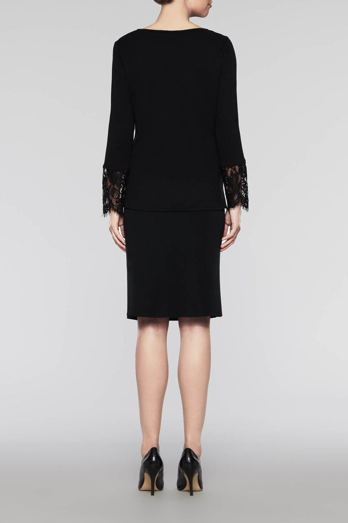 Lace Trim Blouse Color Black