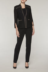 Textured Split Sleeve Jacket Color Black 