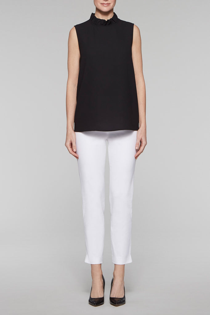 Ruffle Mock Neck Tank Color Black