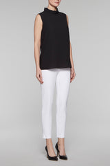 Ruffle Mock Neck Tank Color Black