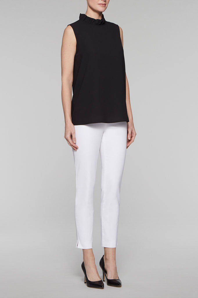 Ruffle Mock Neck Tank Color Black