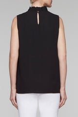 Ruffle Mock Neck Tank Color Black