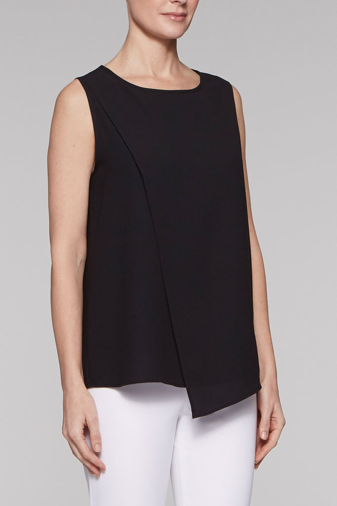 Cross-Front Asymmetrical Tank Color Black