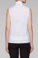 Layered Sleeveless Blouse Color White