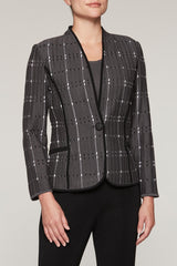 Tonal Granite Structured Jacket Color Granite/Black/Ivory