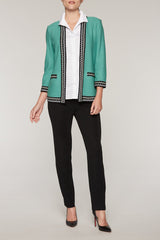 Contrast Piping Jacket Color Sage/Black