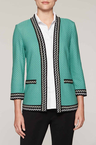 Contrast Piping Jacket Color Sage/Black