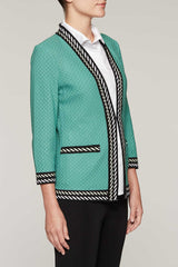 Contrast Piping Jacket Color Sage/Black