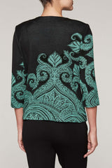 Abstract Jacquard Jacket Color Black/Sage