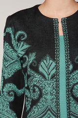 Abstract Jacquard Jacket Color Black/Sage