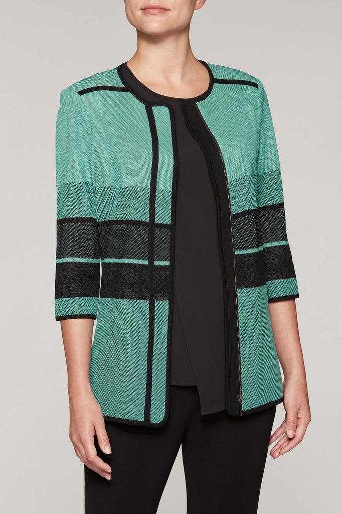 Sage Checked Jacket Color Sage/Black/Ivory