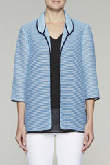 Bluebonnet Striped Woven Jacket Color Bluebonnet/Black/White