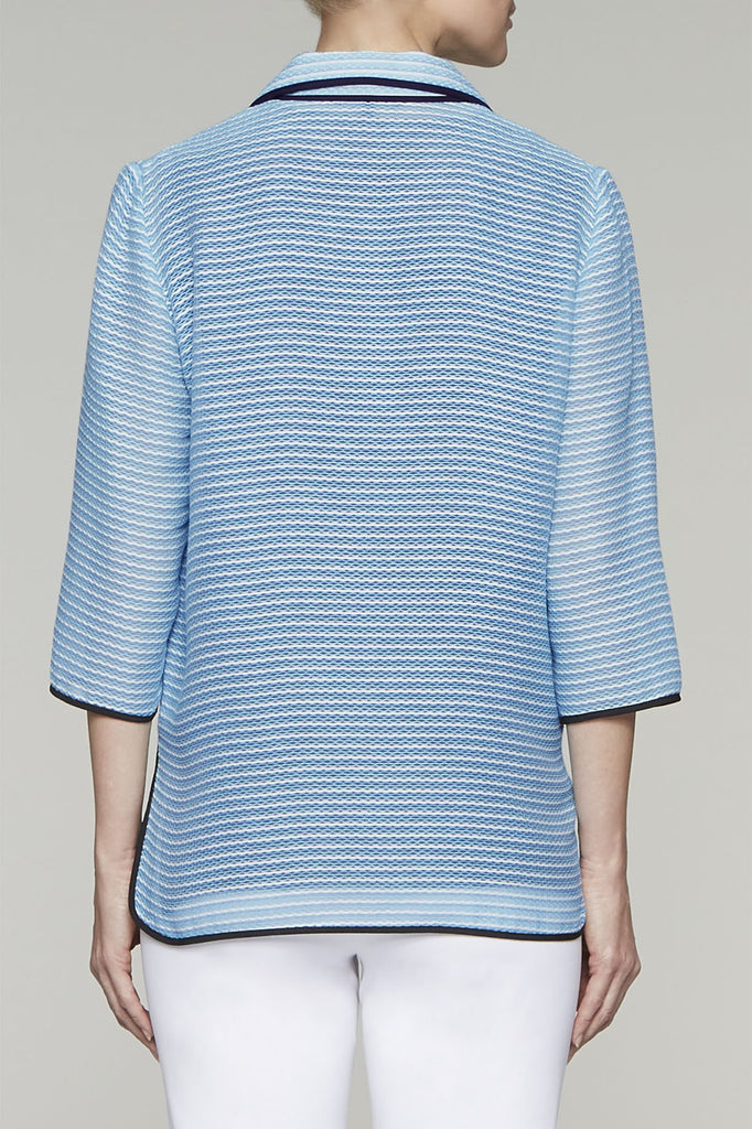 Bluebonnet Striped Woven Jacket Color Bluebonnet/Black/White