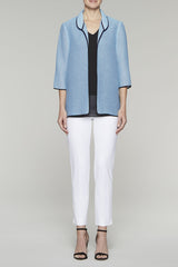 Bluebonnet Striped Woven Jacket Color Bluebonnet/Black/White