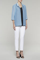 Bluebonnet Striped Woven Jacket Color Bluebonnet/Black/White