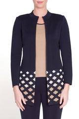 Diamond Gradient Jacket Color Navy/Camel/Ivory