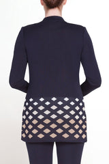Diamond Gradient Jacket Color Navy/Camel/Ivory