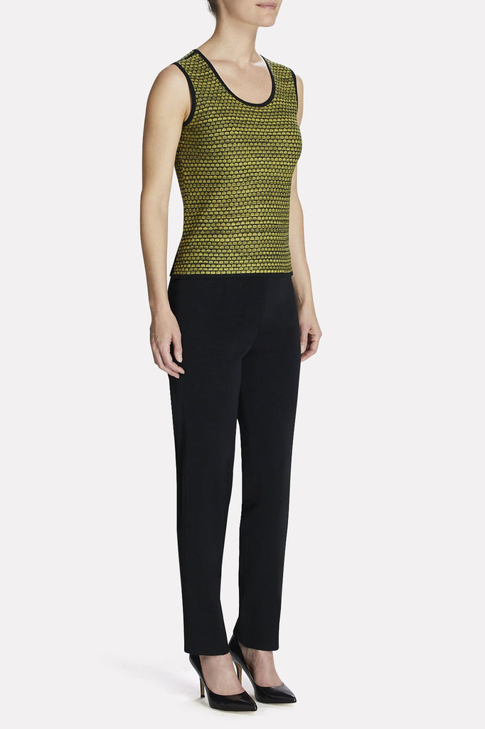 Dotted Textured Tank Color Black/Turmeric