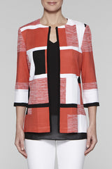 Graphic Block Jacket Color Zinnia/Black/White