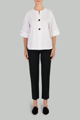 Hi-Lo Woven Shirt-Jacket Color White