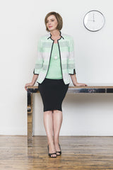 Inverted Notch Collar Jacket Color Herb/Black/White/Cloud