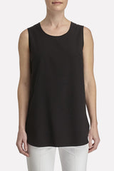 Long Sleeveless Woven Tunic Color Black