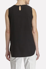 Long Sleeveless Woven Tunic Color Black