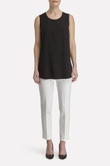 Long Sleeveless Woven Tunic Color Black