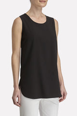 Long Sleeveless Woven Tunic Color Black