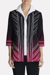 Ombre Embroidered Jacket Color Charged Pink/Black/Ivory
