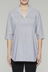 Pinstripe Pullover Blouse Color Black/White