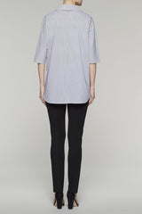 Pinstripe Pullover Blouse Color Black/White