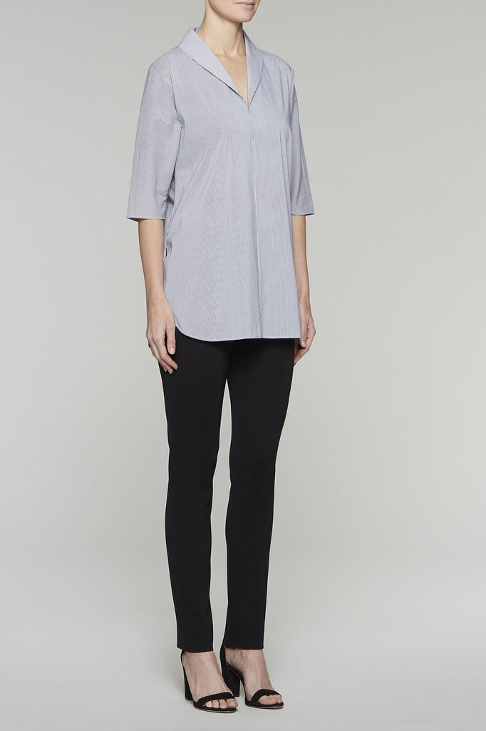 Pinstripe Pullover Blouse Color Black/White