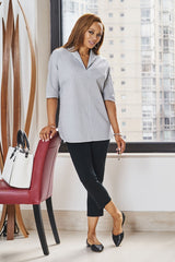 Pinstripe Pullover Blouse Color Black/White