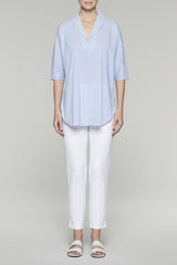 Pinstripe Pullover Blouse Color Black/White