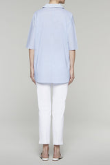 Pinstripe Pullover Blouse Color Black/White