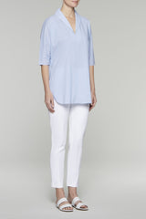 Pinstripe Pullover Blouse Color Black/White