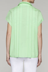 Pleated Back Button-Up Blouse Color Mint