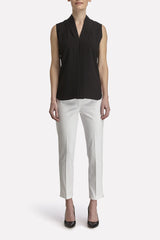 Relaxed V-Neck Top Color Black