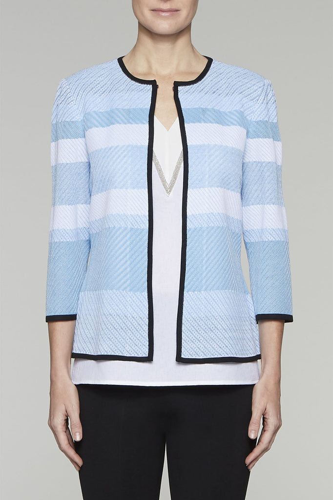 Shades of Blue Blockstripe Jacket Color Bluebonnet/Black/White