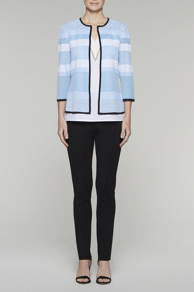 Shades of Blue Blockstripe Jacket Color Bluebonnet/Black/White