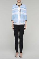 Shades of Blue Blockstripe Jacket Color Bluebonnet/Black/White