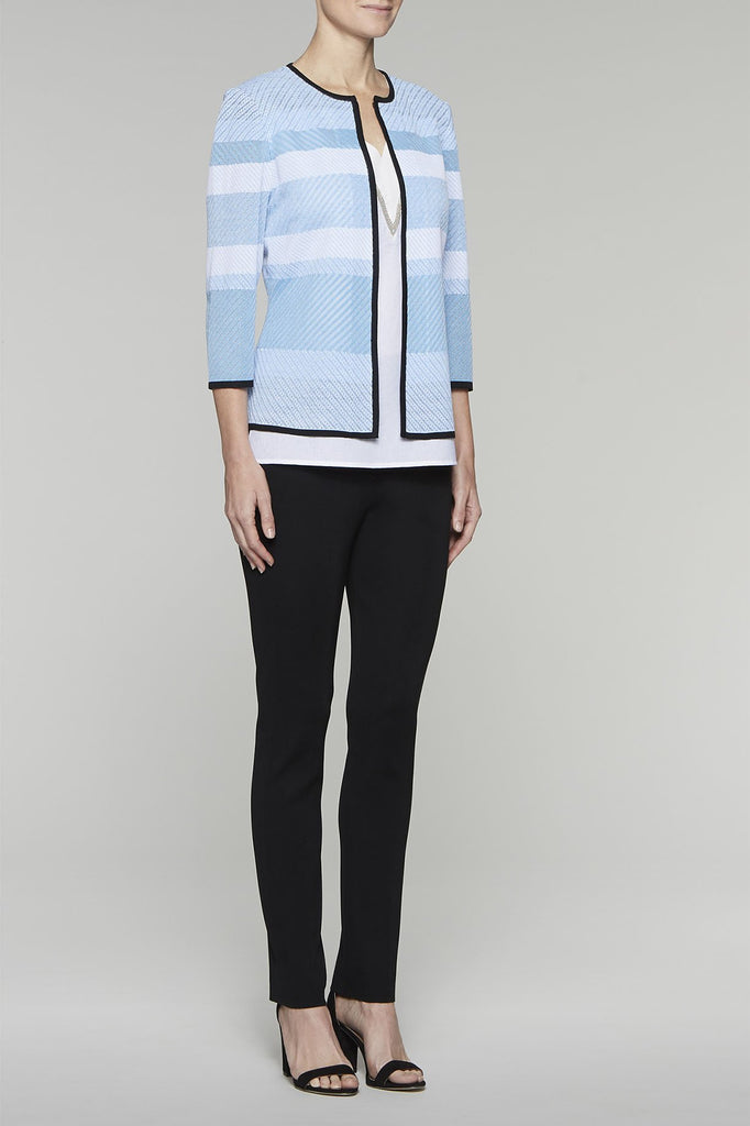 Shades of Blue Blockstripe Jacket Color Bluebonnet/Black/White