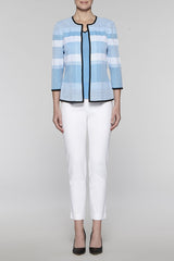 Shades of Blue Blockstripe Jacket Color Bluebonnet/Black/White