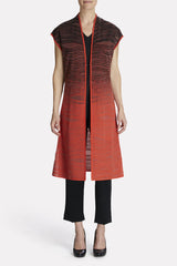 Ultrafine Sheer Ombre Jacket Color Flame/Black