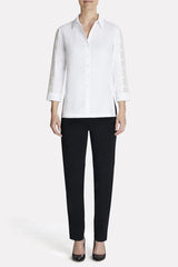Sheer Sleeve Cotton Blouse Color White