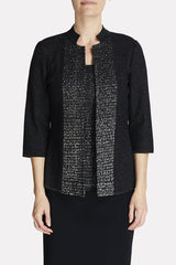 Silver Shimmer Knit Jacket Color Black/Silver